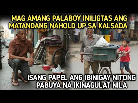 INILIGTAS NG MAG AMA ANG MATANDANG NAHOLD UP. ISANG PAPEL ANG IBINIGAY NITO NA IKINAGULAT NG DALAWA