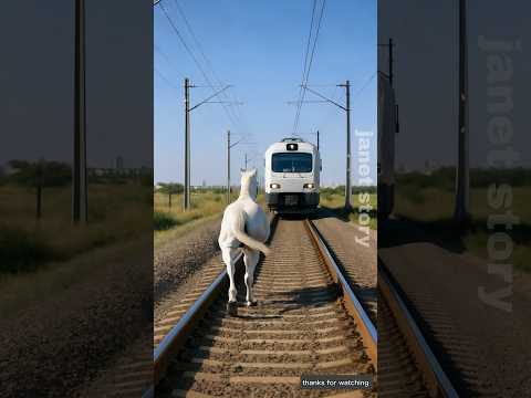 Horse stopped the train and saved millions of passengers 😭 #horse #humanity