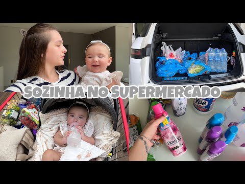 COMPRAS DA SEMANA NO MERCADO! 🛒🤑 fui sozinha com um bebê de 5 meses 🥵