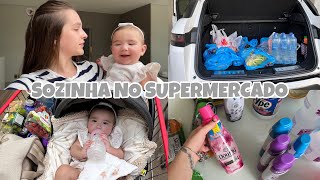 COMPRAS DA SEMANA NO MERCADO! 🛒🤑 fui sozinha com um bebê de 5 meses 🥵