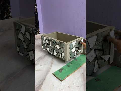 Broken tiles reuse ♻️ #flowerpot #DIY #cementcrafts #homedecor #trend #shorts