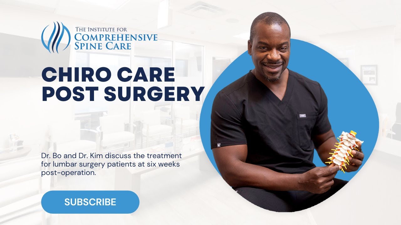 Chiropractor discussing post-surgery care for patients.