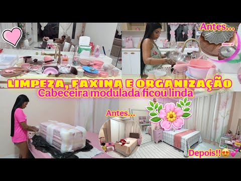 FAXINA E LIMPEZA: LAVEI LOUÇAS|| MUDAMOS TUDO NOVAMENTE e RECEBI UMA CABECEIRA LINDA ||AMEI TUDO💕🧹