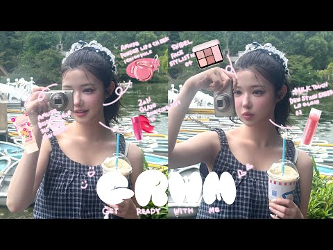 GRWM🌷☀️ 新しくGETしたコスメを使って猫目ピンクメイク🐱🩷