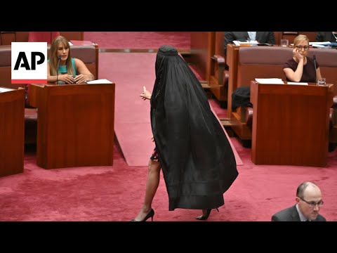 YouTube video thumbnail: Australian Senator Pauline Hanson Barred From Parliament for Wearing Burqa in Protest