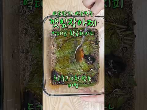 3년이 지나도 맛있는 깻잎장아찌 황금비법! #깻잎장아찌레시피 #깻잎요리 #깻잎장아찌 #레시피 #깻잎장아찌만들기#깻잎장아찌만드는법#깻잎장아찌황금레시피 #살림팁