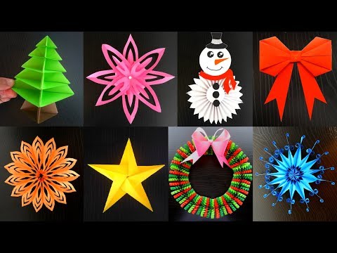 8 DECORACIONES NAVIDEÑAS DE PAPEL PARA HACER EN 5 MINUTOS. ideas de decoracion