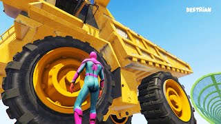 SPIDERMAN CRAZY DUMP TRUCK GTA 5 (Euphoria Physics/Ragdolls)