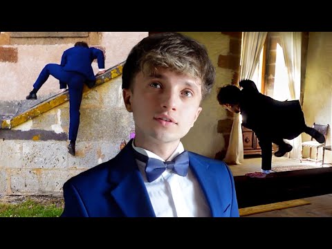 JE M'ESSAIE AU PARKOUR AU CHÂTEAU (en costume c'est galère)