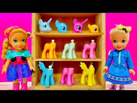 Elsa and Anna toddlers customize a pony part 4