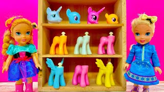 Elsa and Anna toddlers customize a pony part 4