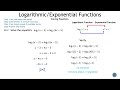 Solving Logarithmic and Exponential Functions