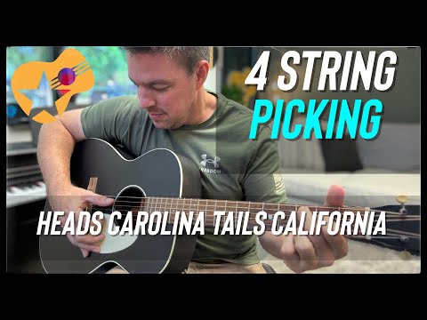 Easy Fingerpicking “Heads Carolina Tails California” (Beginner Guitar Lesson)