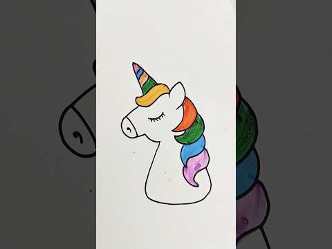 Unicorn 🦄 drawing step by step #drawing #unicorn #trending #youtubeshorts