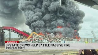Massive Fire Erupts at Car Crushing Yard in SC | Fire Crews Called Statewide