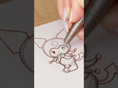 how to draw sanrio’s kuromi in 60 seconds! #shorts