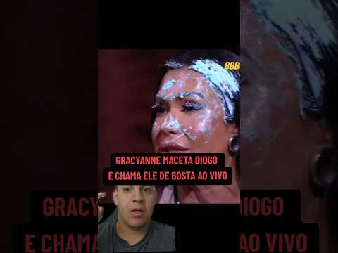 Gracyanne chama Diogo de B0STA e maceta ele no sincerão após levar tortada na cara. Veja o momento