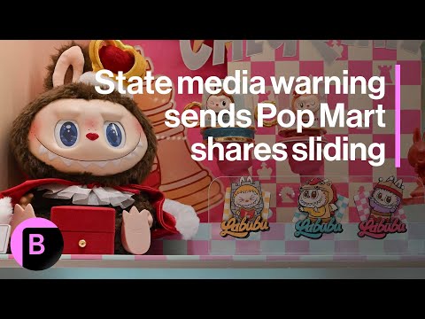 YouTube video thumbnail: China’s Warning on Blind-Box Toys Sends Pop Mart Shares Sliding