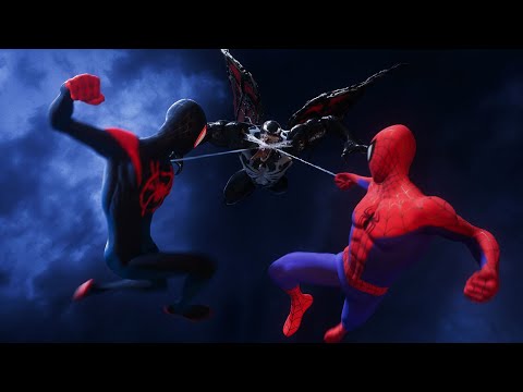 Spider-Verse Peter B. Parker and Miles Morales fight Venom - Marvel's Spider-Man 2