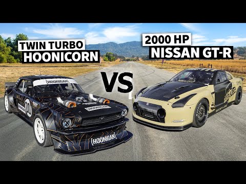 2,000hp 6-Second Nissan GT-R “Kimbo” vs Lia Block's 1400hp AWD Mustang NO PREP Drag Race