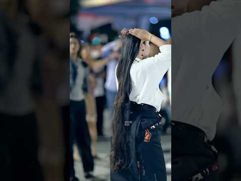 ✨ Long Hair Girl Dance | Street Performance Going Viral 2025 💃🔥 #shorts #dance #lovesongs #hair