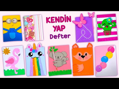 10 KENDİN YAP DEFTER DEKORASYONU FİKRİ – OKULA DÖNÜŞ #kendinyap