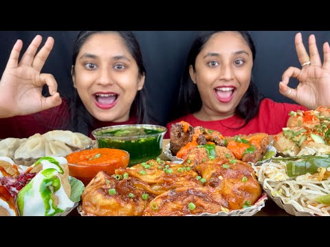 Uncut Street Food Challenge Dahipuri,Panipuri,Momos,Pan Fried Momo,Chowmin,Pakoda |Food Challenge