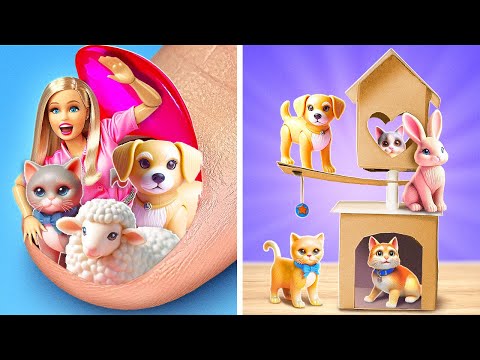 From Homeless to Home: Barbie’s Mini Animal Shelter! 🐕 I Made a Miniature Animal Shelter! 🐶