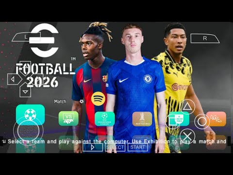 eFOOTBALL PES 2026 PPSSPP CAMERA PS5 NEW UCL KITS 2025/26 REAL FACES LATEST TRANSFERS BEST GRAPHICS