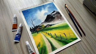 Mountain Landscape Painting | Watercolor Painting for Beginners