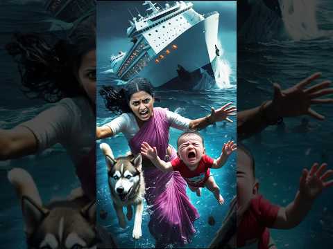 👶Baby's life in danger, stuck in depths of sea, lost his👩‍🍼mother, Poor🐕‍🦺Dog saved👶Baby #ai #rescue