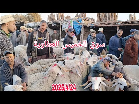 أجي تشوف معايا سوق الخميس العطاوية باقليم قلعة السراغنة بتاريخ 2025/4/24 مع أتمنة سوق تحياتي لكم