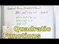 Transforming Quadratic Functions to Vertex Form