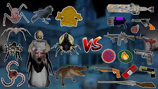 All Granny Pets VS All New Unlimited Weapons (Funny Gameplay 🤣)