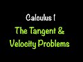 Calculus Concepts: Velocity and Tangents