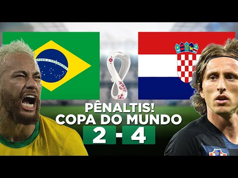 PÊNALTIS! BRASIL 1 (2 x 4) 1 CROÁCIA Copa do Mundo 2022 Quartas de final | Narração