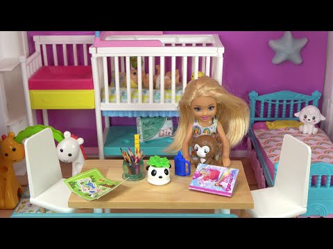 Barbie and Ken at Barbie Dream House: Chelsea New Skin Care Routine and Playhouse Fun