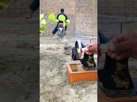 Honda self start with sewing machine on fire 🔥 #trending #shorts
