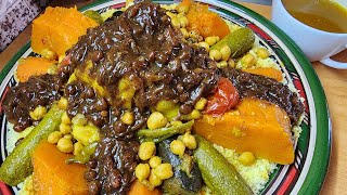كسكس مغربي بالخضر و التفاية ايكسبريس مع جميع التفاصيل للمبتدئات / 🇲🇦 couscous marocain