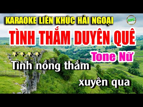 Karaoke Liên Khúc Tình Thắm Duyên Quê Tone Nữ Dễ Hát  | Nhạc Sống Cha Cha Cha Hải Ngoại