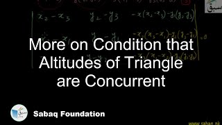 Moreo on Condition that Altitudes of Triangle are Concurrent
