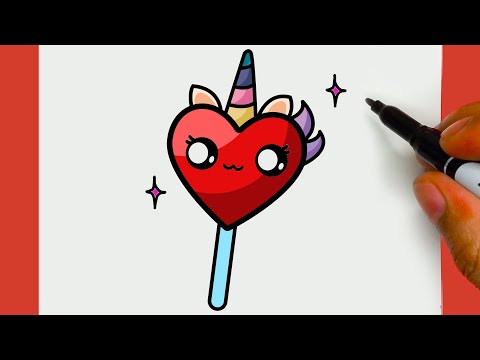 CÓMO DIBUJAR UN LINDO UNICORNIO DE CORAZÓN, PASSO A PASSO,  JACK Dibujos