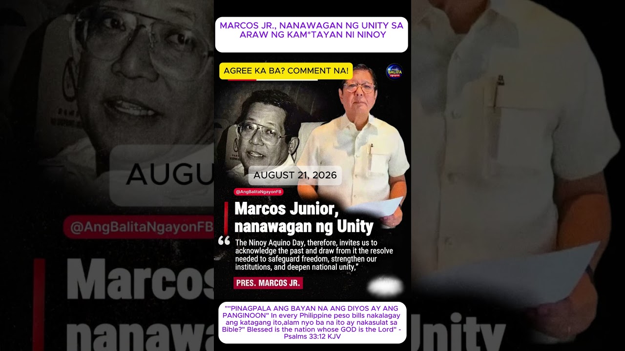 MARCOS JR., NANAWAGAN NG UNITY SA ARAW NG KAM*TAYAN NI NINOY