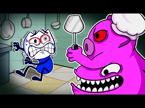 Max and Puppy Stuck In Chef Pigster's Restaurant? | Funny Cartoon