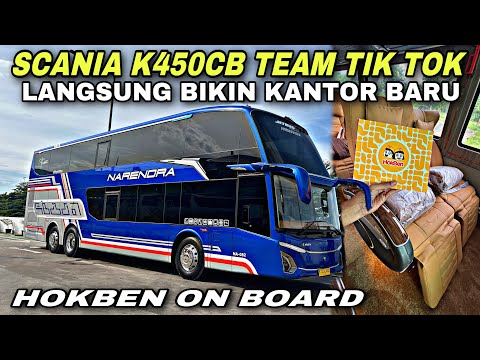 Scania K450CB Team Tik Tok 🔥 Langsung Bikin Kantor Baru & Hokben On Board ❗️| trip Narendra NA 082