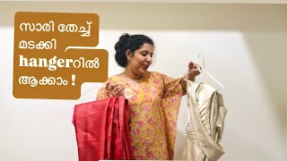 Saree pre-pleating- iron rolling & draping
