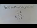 Adding and Subtracting Decimals