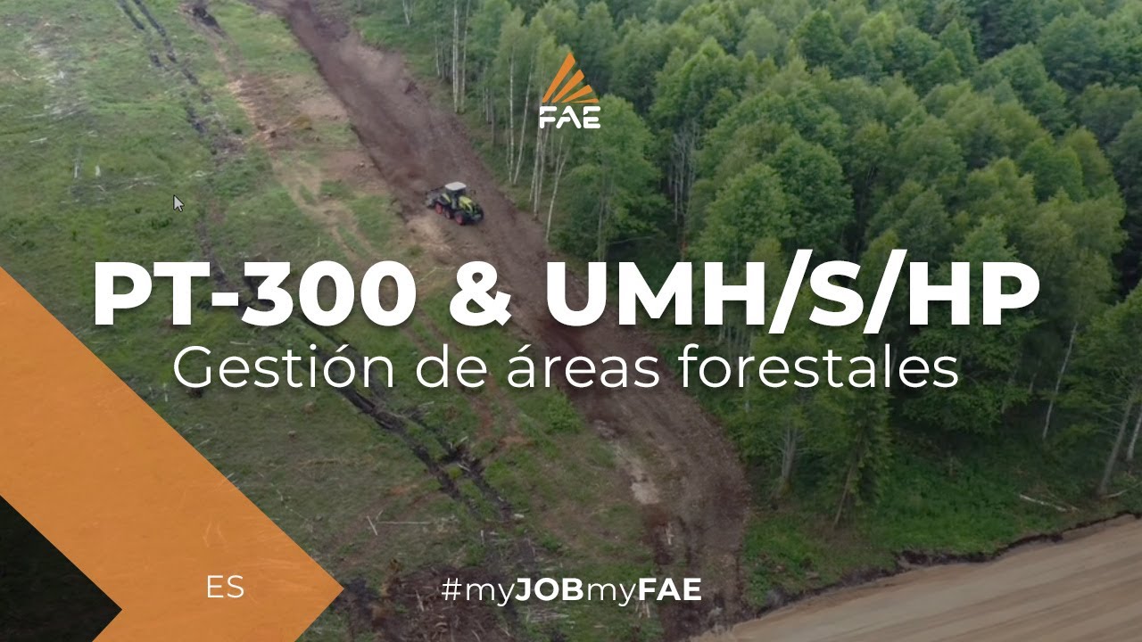 Video - FAE UMH/S/HP - Trituradora forestal y vehículo oruga FAE mientras eliminan del terreno arbustos y tocones
