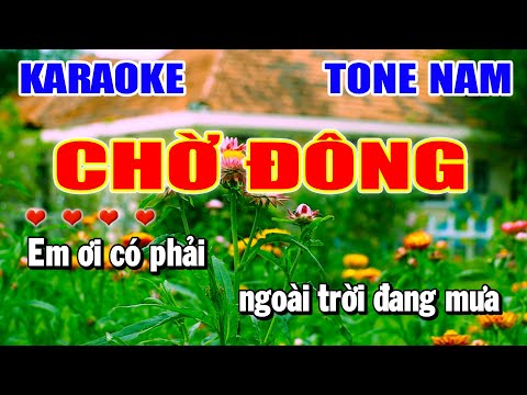 Chờ Đông Karaoke Tone Nam Nhạc Vàng Beat Chuẩn | Làng Hoa