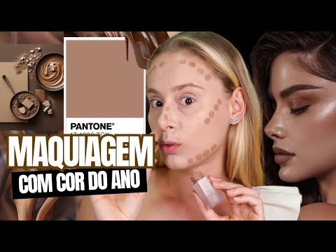 MAQUIAGEM COMPLETA usando a COR DO ANO *MOCHA MOUSSE*